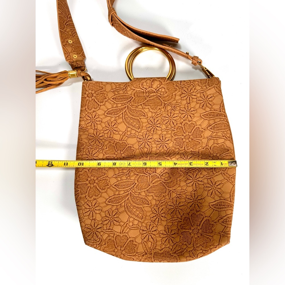 Anthropologie  Elegant  Floral Embossed Tote Bag - Picture 11 of 12